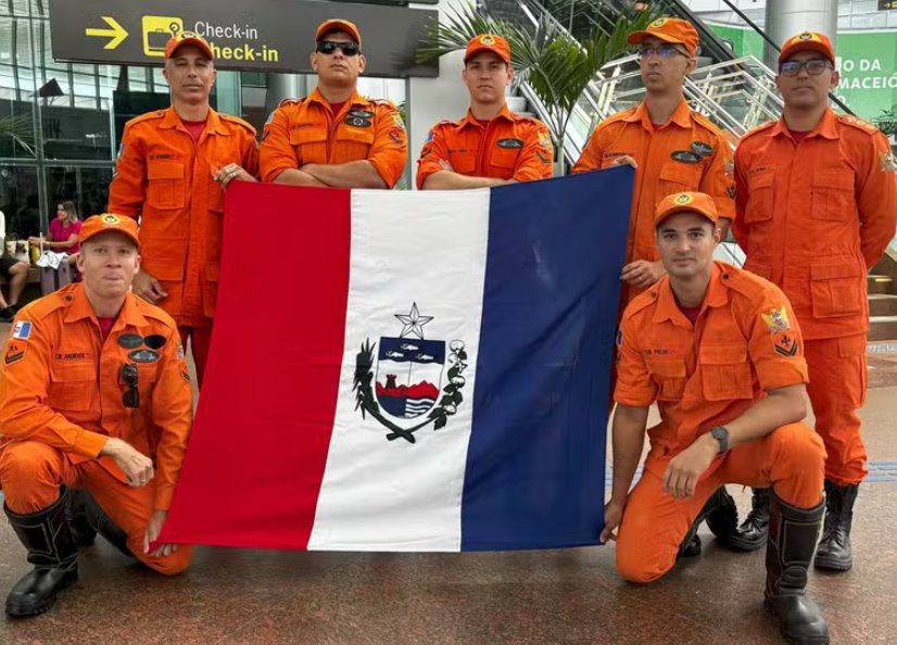 Ajudar nas queimadas: Bombeiros de Alagoas enviados para região Norte são aplaudidos em aeroporto