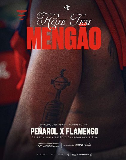 ESPN e streaming Disney+ transmitem hoje às 19h – Peñarol x Flamengo, só um milagre salva o Mengão!!