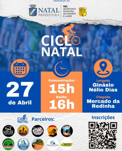 Ciclo Natal: passeio ciclístico acontece neste domingo (27) com percurso de 8 km na Zona Norte